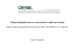 Pregled sklopljenih ugovora o javnoj nabavi i njihovog izvršenja