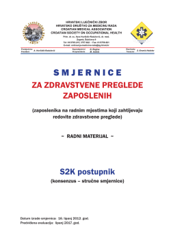 Smjernicama za zdravstvene preglede zaposlenih&hellip;