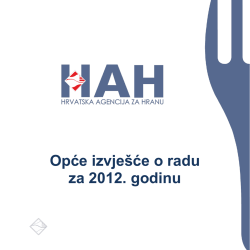 Izvješće o radu 2012 - Hrvatska agencija za hranu