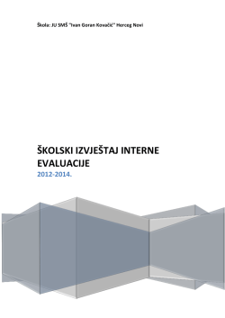 ŠKOLSKI IZVJEŠTAJ INTERNE EVALUACIJE