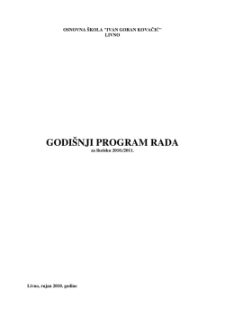 GODI&Scaron;NJI PROGRAM RADA - "Ivan Goran Kovačić", Livno