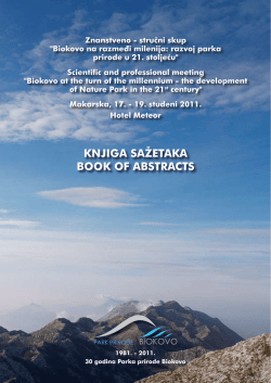 KNJIGA SAŽETAKA BOOK OF ABSTRACTS