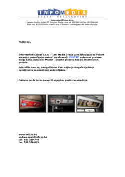Po&scaron;tovani, Informativni Centar d.o.o. &ndash; Info Media Group Vam