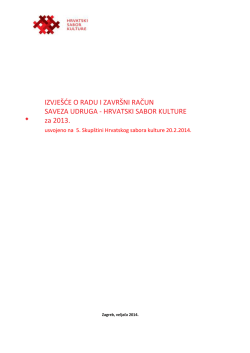 izvje&scaron;će hsk 2013. - Hrvatski sabor kulture