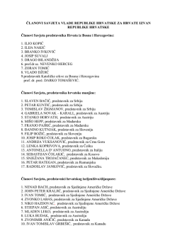 ČLANOVI SAVJETA VLADE REPUBLIKE HRVATSKE ZA HRVATE