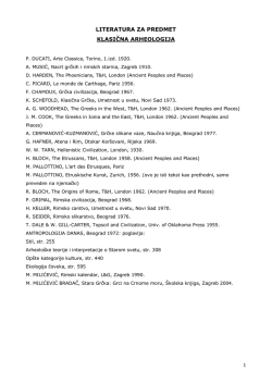 literatura za predmet klasična arheologija