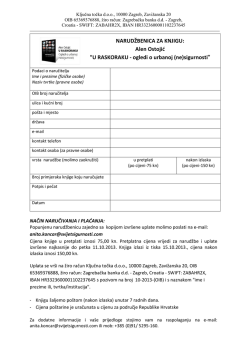 NARUDŽBENICA ZA KNJIGU: Alen Ostojić "U