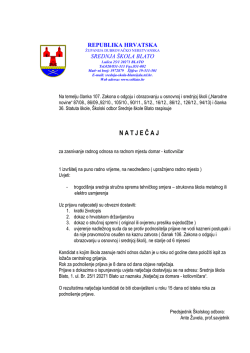N A T J E Č A J - Srednja &scaron;kola Blato