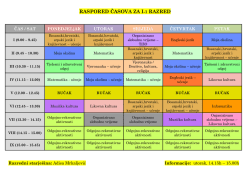 RASPORED ČASOVA ZA I-1 RAZRED - EL