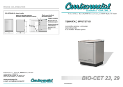 Centrometal BIO-CET 23/29 - tehničke upute