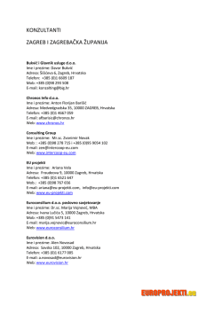 KONZULTANTI ZAGREB I ZAGREBAČKA ŽUPANIJA
