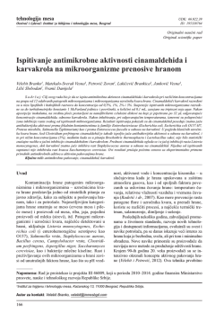 Ispitivanje antimikrobne aktivnosti cinamaldehida i karvakrola na