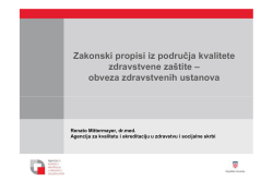 Pravilnik o standardima kvalitete zdravstvene za&scaron;tite i načinu
