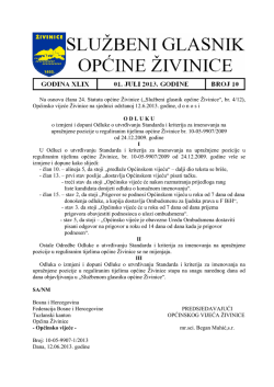Službeni glasnik, broj 10/13 od 01.07.2013. godine