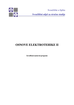 osnove elektrotehike ii - Sveučili&scaron;te u Splitu Sveučili&scaron;ni odjel za