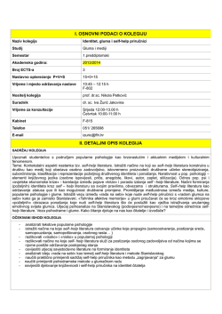 identitet, gluma i self-help priručnici