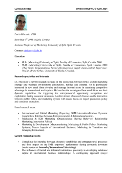 Curriculum vitae DARIO MIOCEVIC