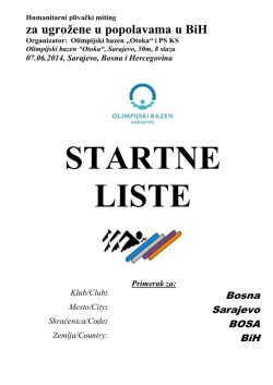 startne liste - plivacki klub Bosna