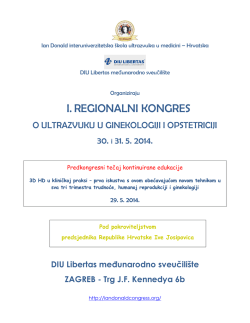 Preliminarni program - 1. regionalni kongres o ultrazvuku u