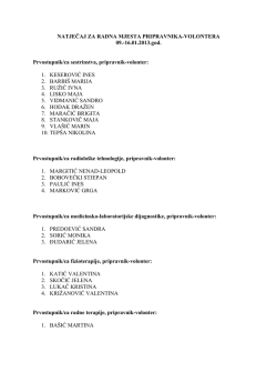 16.01.2013.god. Prvostupnik/ca sestrinstva, pripravnik