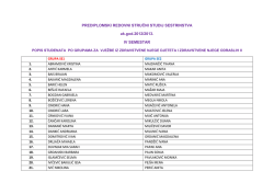 PREDIPLOMSKI REDOVNI STRUČNI STUDIJ SESTRINSTVA ak