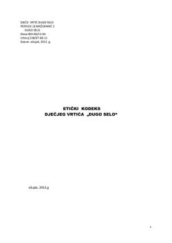 ETIČKI KODEKS DJEČJEG VRTIĆA „DUGO SELO“