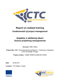 Report on realized training Fundamentals of project - WBC