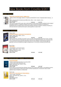 New Books from Croatia 3/2011