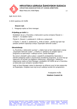 HRVATSKA UDRUGA &Scaron;AHOVSKIH SUDACA