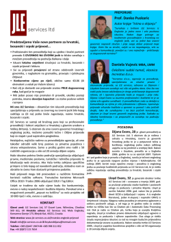 Prof. Danko Puskaric Daniela Vujevic MBA, LMM