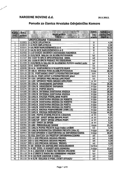 Ponuda Narodne novine d.d.