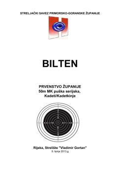bilten prvenstvo županije - streljački savez primorsko goranske