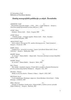 katalog -zurnalistik.. - Filozofski fakultet u Tuzli
