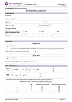 Zahtev za otvaranje racuna