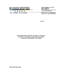 Konkurentski zahtjev - vodovodni materijal