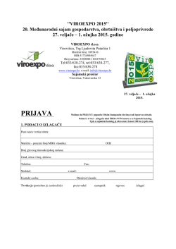 Prijava - Viroexpo 2015.