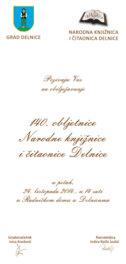 pozivnica - Narodna knjižnica i čitaonica Delnice