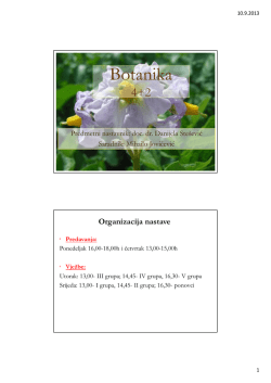 Botanika - Univerzitet Crne Gore