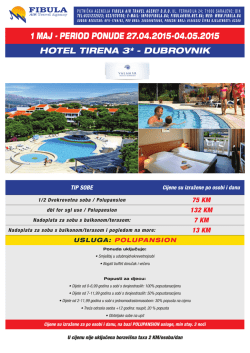 1 MAJ - PERIOD PONUDE 27.04.2015