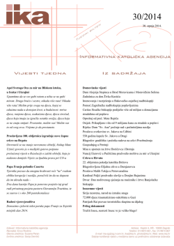 30. srpnja 2014. Apel Svetoga Oca za mir na Bliskom istoku, u Iraku