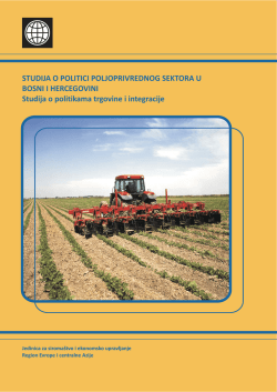 STUDIJA O POLITICI POLJOPRIVREDNOG SEKTORA U BOSNI I