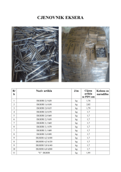CJENOVNIK HEXaNET I FARMERSKOG PLETIVA