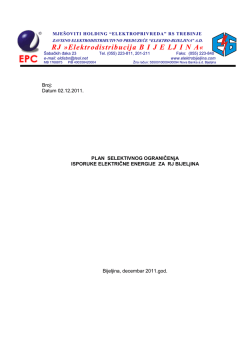 plan selektivnog ograničenja isporuke električne - Elektro
