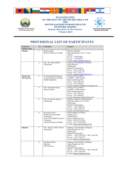 List of Participants