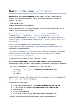 Dokazi za kriminal &ndash; Epizoda.1