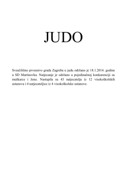 Sveučili&scaron;no prvenstvo grada Zagreba u judu održano je 18.1.2014