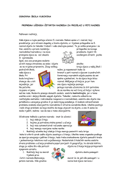 priprema učenika četvrtih razreda za prijelaz u peti razred