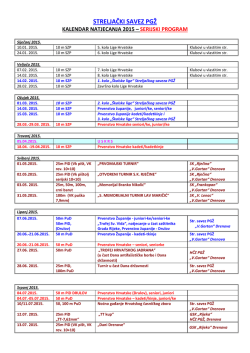 Kalendar SERIJSKI PROGR. 2015 - streljački savez primorsko
