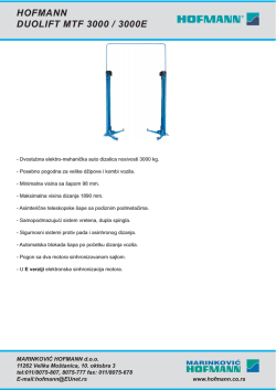 Duolift MTF 3000 SR - Marinković Hofmann
