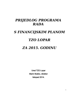 prijedlog programa rada za 2015.